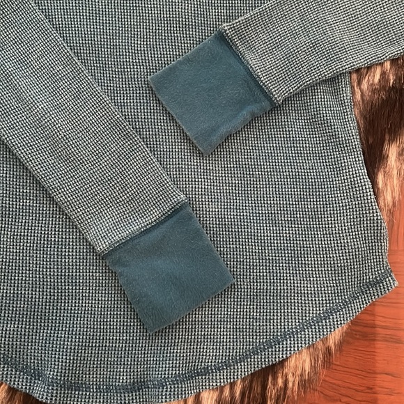 Women’s Blue Thermal Long Sleeve Shirt - Picture 3 of 11